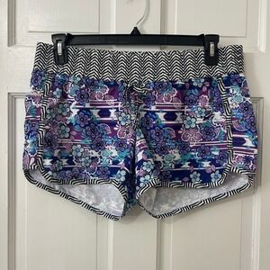 Athleta Sz 8 Lanai Running Board Shorts Poseidon Blue Drawstring Unlined NEW